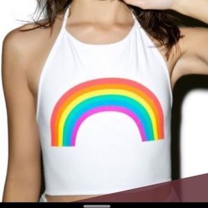 Me You Versus Life Rainbow Halter Top